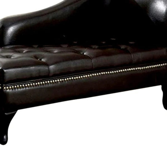Leatherette Storage Chaise, Black
