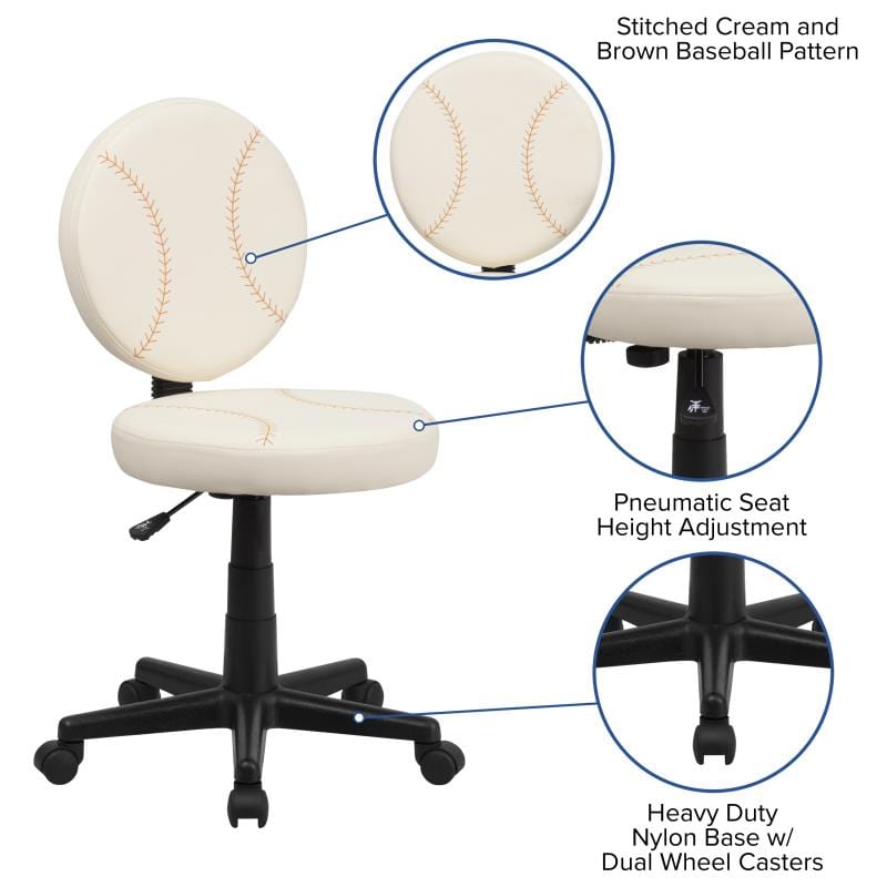 Jonathan Baseball Swivel Task Office Chair