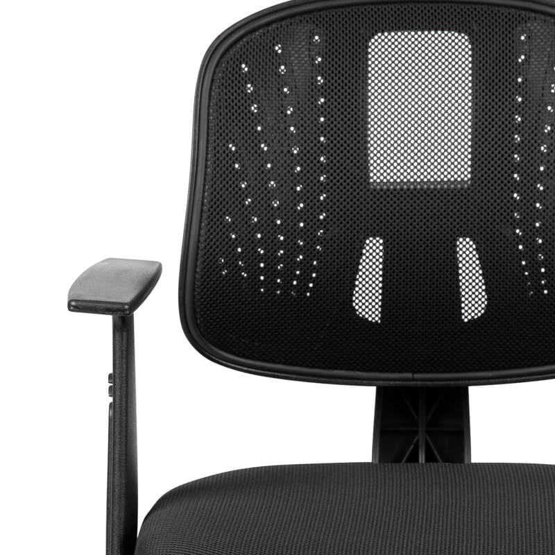 Flash Fundamentals Mid-Back Black Mesh Swivel Task Office Chair with Pivot Back and Arms