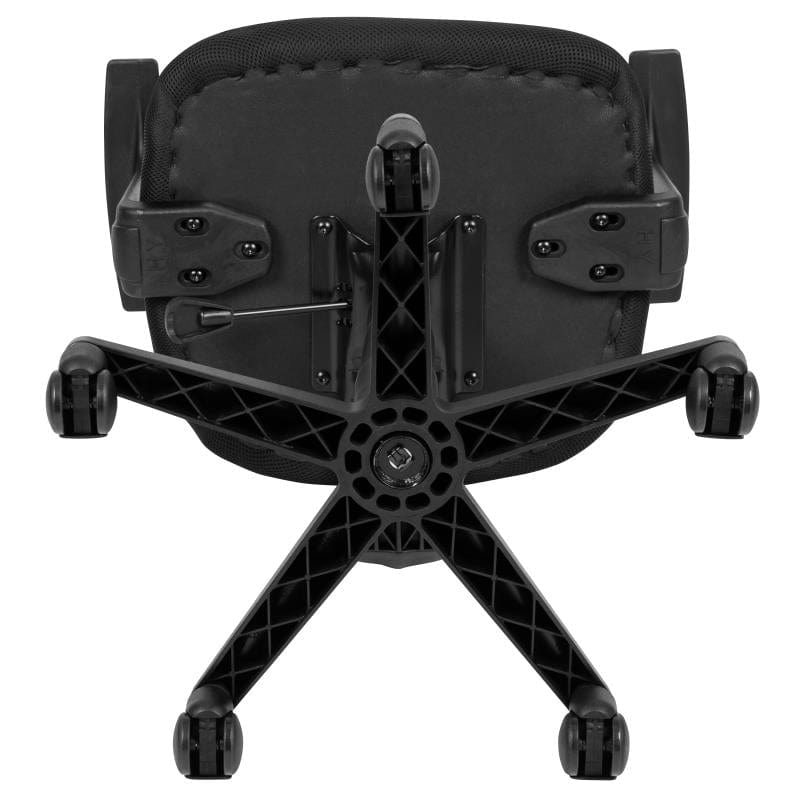 Flash Fundamentals Mid-Back Black Mesh Swivel Task Office Chair with Pivot Back and Arms