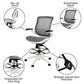 Waylon Mid-Back Transparent Gray Mesh Drafting Chair with White Frame and Flip-Up Arms
