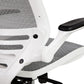 Waylon Mid-Back Transparent Gray Mesh Drafting Chair with White Frame and Flip-Up Arms
