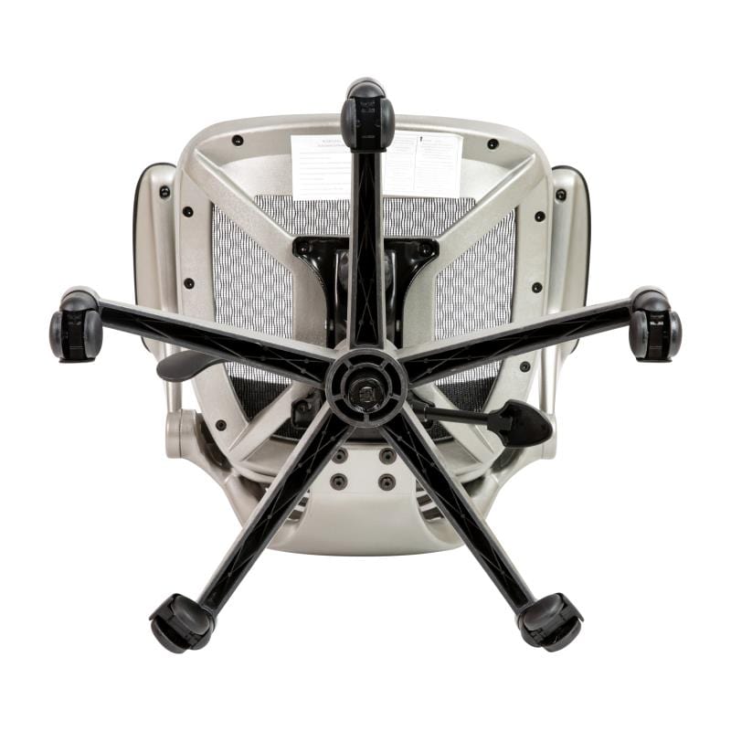 Waylon Mid-Back Transparent Gray Mesh Drafting Chair with White Frame and Flip-Up Arms