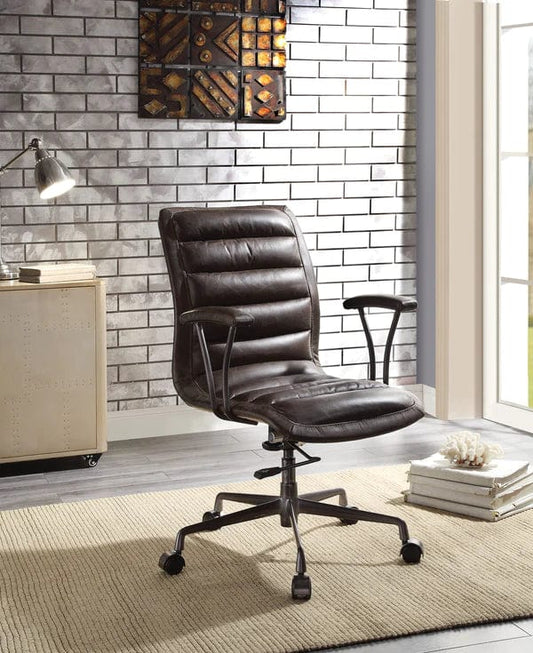 Swivel Adjustable Leatherette Executive Office Chair, Brown
