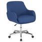 Rochelle Home and Office Upholstered Mid-Back Chair in Blue Fabric