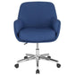 Rochelle Home and Office Upholstered Mid-Back Chair in Blue Fabric