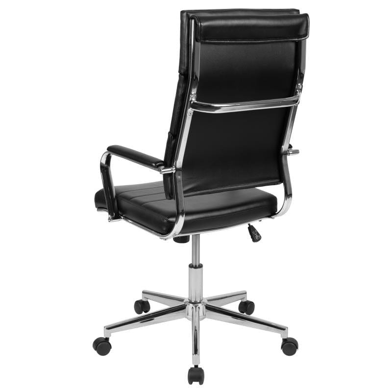 Hansel High Back Black LeatherSoft Contemporary Panel Executive Swivel Office Chair
