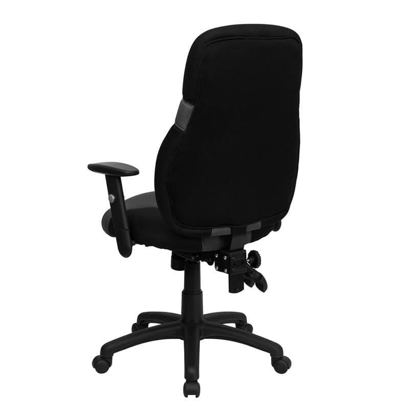 Abbott High Back Ergonomic Black and Gray Mesh Swivel Task Office Chair with Adjustable Arms