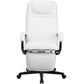 Robert High Back White LeatherSoft Executive Reclining Ergonomic Swivel Office Chair with Arms