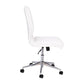 Madigan Mid-Back Armless Swivel Task Office Chair with LeatherSoft and Adjustable Chrome Base, White