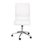 Madigan Mid-Back Armless Swivel Task Office Chair with LeatherSoft and Adjustable Chrome Base, White