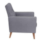 Conrad Mid-Century Modern Commercial Grade Armchair with Tufted Faux Linen Upholstery & Solid Wood Legs in Slate Gray