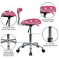 Vibrant Pink and Chrome Swivel Task Office Chair with Tractor Seat