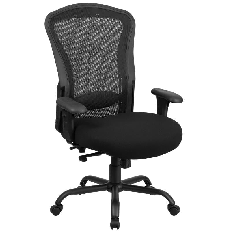 HERCULES Series 24/7 Intensive Use Big & Tall 400 lb. Rated Black Mesh Multifunction Synchro-Tilt Ergonomic Office Chair