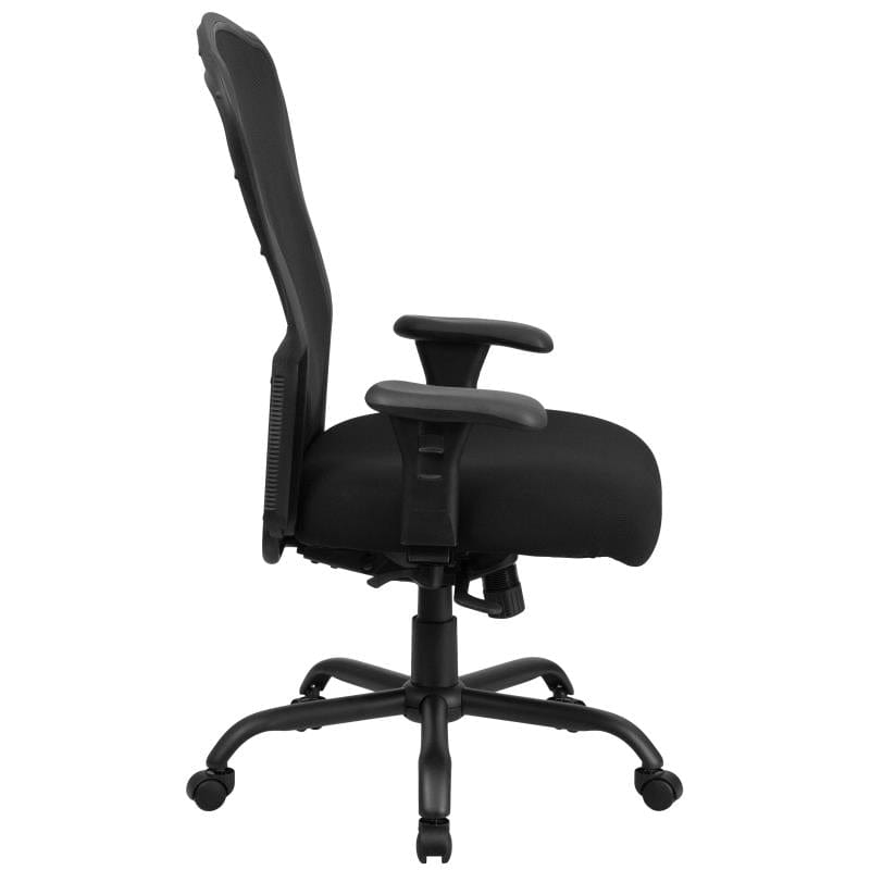 HERCULES Series 24/7 Intensive Use Big & Tall 400 lb. Rated Black Mesh Multifunction Synchro-Tilt Ergonomic Office Chair