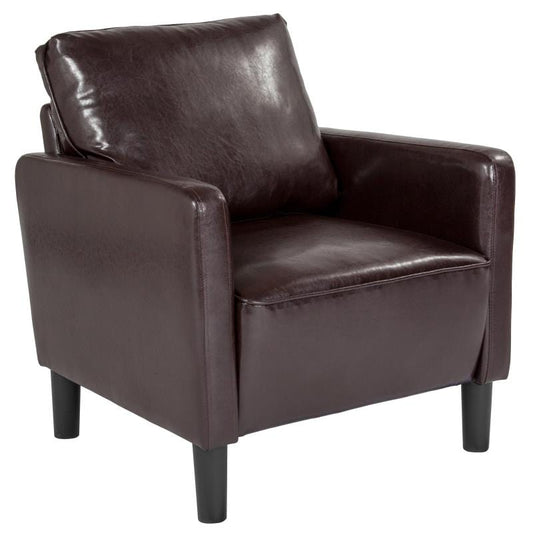 Washington Park Upholstered Chair in Brown LeatherSoft