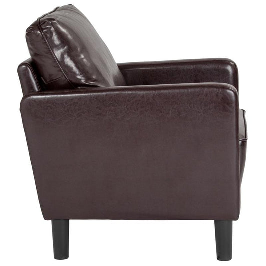 Washington Park Upholstered Chair in Brown LeatherSoft