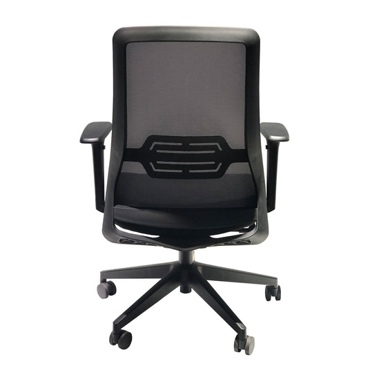 Mesh Back Adjustable Ergonomic Office Swivel Chair With Padded Seat And Casters, Black And Gray