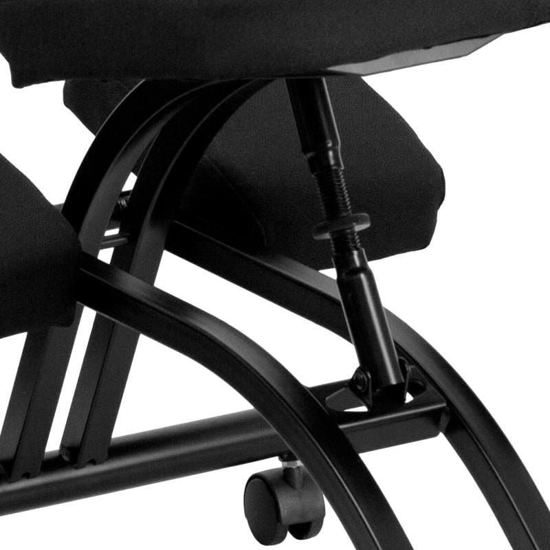 Tatum Mobile Ergonomic Kneeling Office Chair in Black Fabric